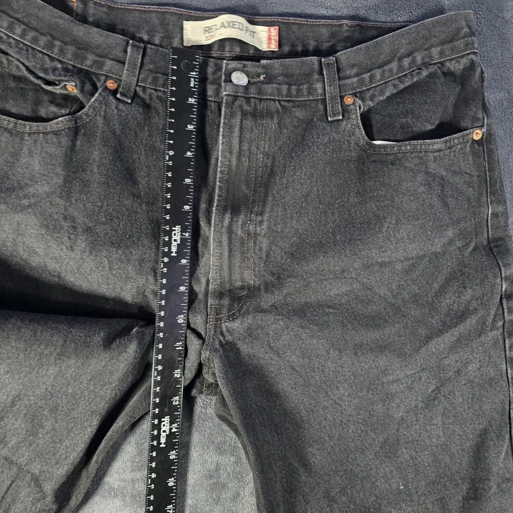Levi's 550 Relaxed Fit Jeans Black Denim Pants‎ Classic Mens W40 L30 Mens 40x30